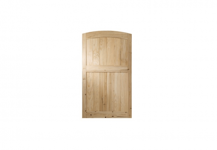 A 6-foot-high arched Cedar Privacy Fence Gate is \$\25\2.35 from Home Depot.