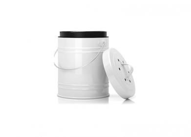  Norpro, White , 1 Gallon Ceramic Compost Keeper, One Size:  Compost Bins: Home & Kitchen