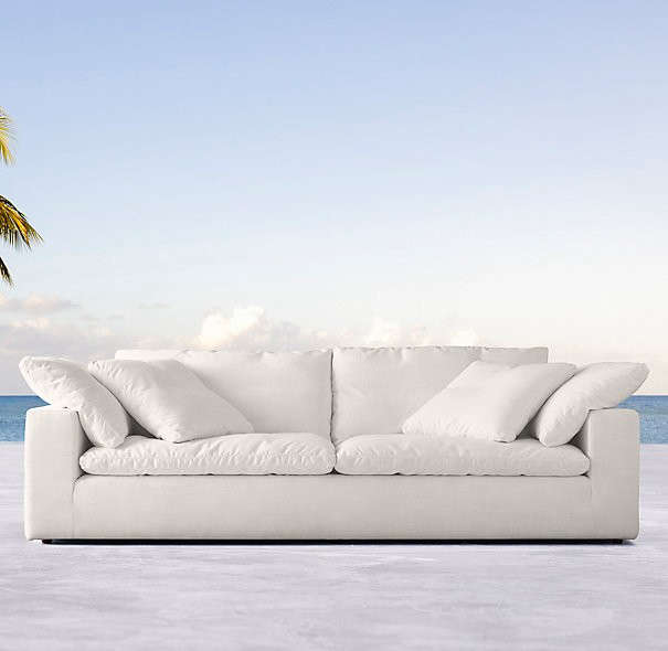 Fully upholstered store outdoor sofa