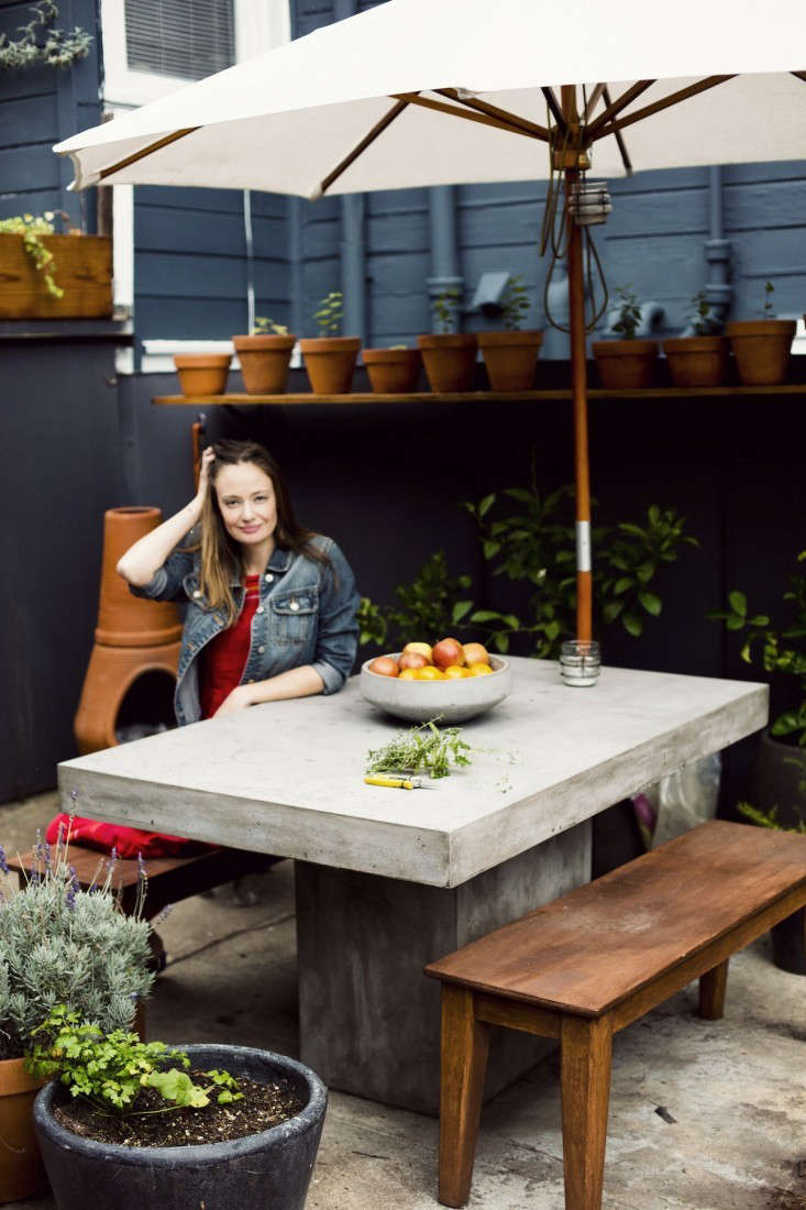 concrete garden dining table