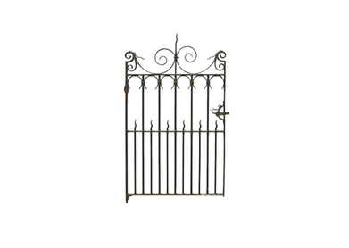 hand wrought iron double entry gate — ARCHITECTURAL ANTIQUES