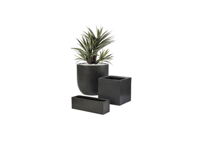 Shore Polyterrazzo Black Indoor/Outdoor Modern Stone Planters