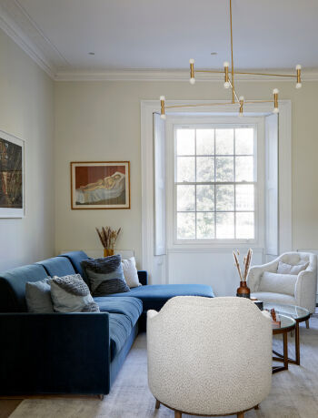 Living Reception Room in St Johns Wood by Born & Bred Studio