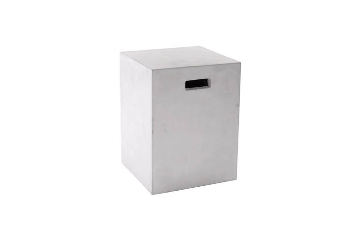 The Sunpan Castor Concrete Block Outdoor Side End Table is \$\198 at Kathy Kuo Home.