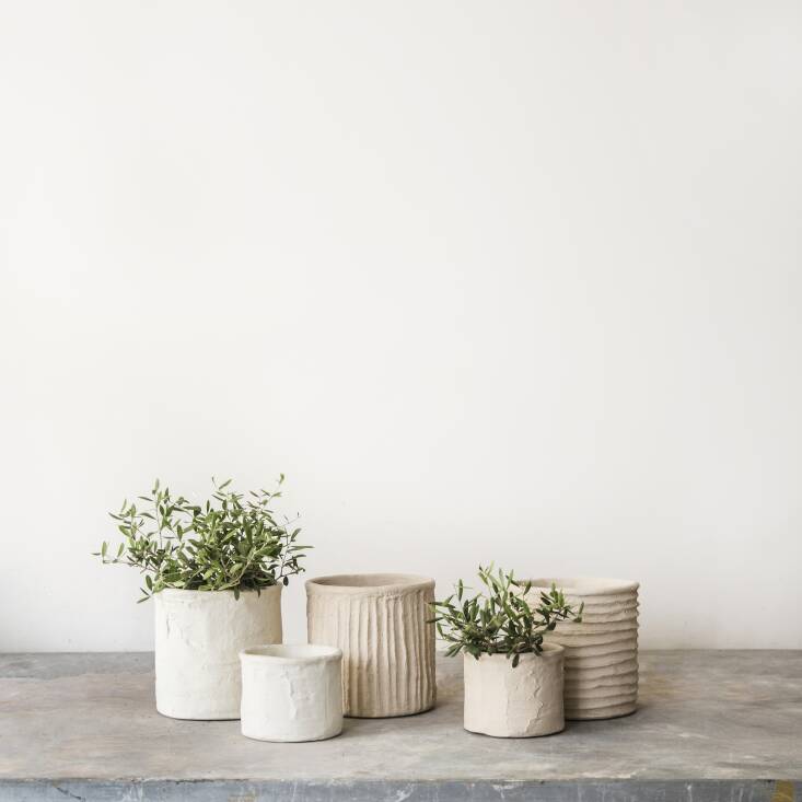 Danya&#8217;s background is in fine arts, with a BA in drawing and sculpture and an MFA in fibers and textiles. &#8220;While I wasn’t trained specifically in pottery, I guess you can say I had a strong training in motor-muscle creation, crafting things by hand.&#8221; These Bucket Planters start at $98.