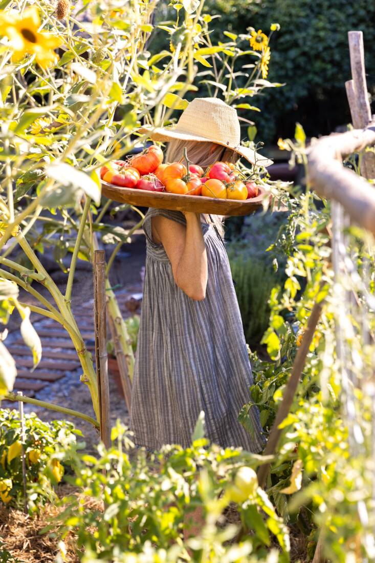 While Lawrence does the gardening and cooking, Stephanie is in charge of weeding, creating floral arrangements, hosting gatherings, and in general reaping the fruits (and veggies) of her husband&#8\2\17;s labor.