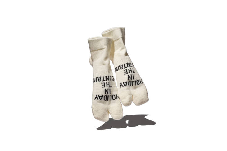 For the mountain lover: Mountain Research Merino Tabi Pack is a vacuum sealed duo of tabi socks (one short, one mid-length) featuring the phrase &#8\2\20;Holiday in the Mountains&#8\2\2\1;; €90 at A Young Hiker.