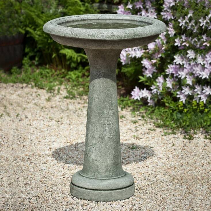 This Essential Concrete Birdbath has a classic looks and will develop patina over time.