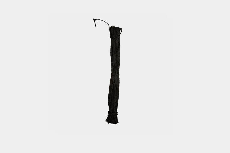 The Niwaki Shuronawa Palm Fiber Twine is spun from Trachycarpus fortunei and dyed black and, in Japan, is used for tasks such as tree training, fence making, and binding. \$\1\2 for a \20-meter hank at Gardenheir.