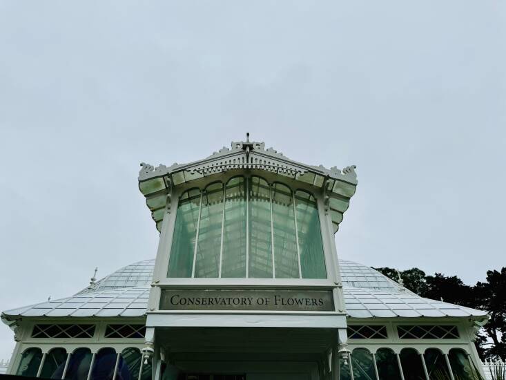 The Conservatory boasts \16,800 window panes, a 60-foot upper dome, and over \1,700 species. It was named a California Historical Landmark in \1970.